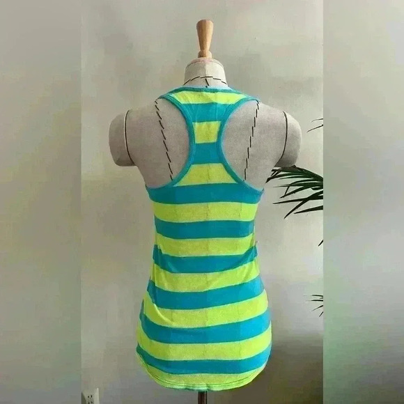 CLEARANCE | Splendid Raceback Tank Top | XS | Layering Top | Bright Blue Yellow - Picture 5 of 6